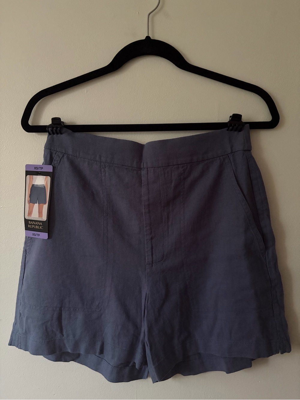 Banana Republic Slate Blue Linen-Blend Bermuda Shorts